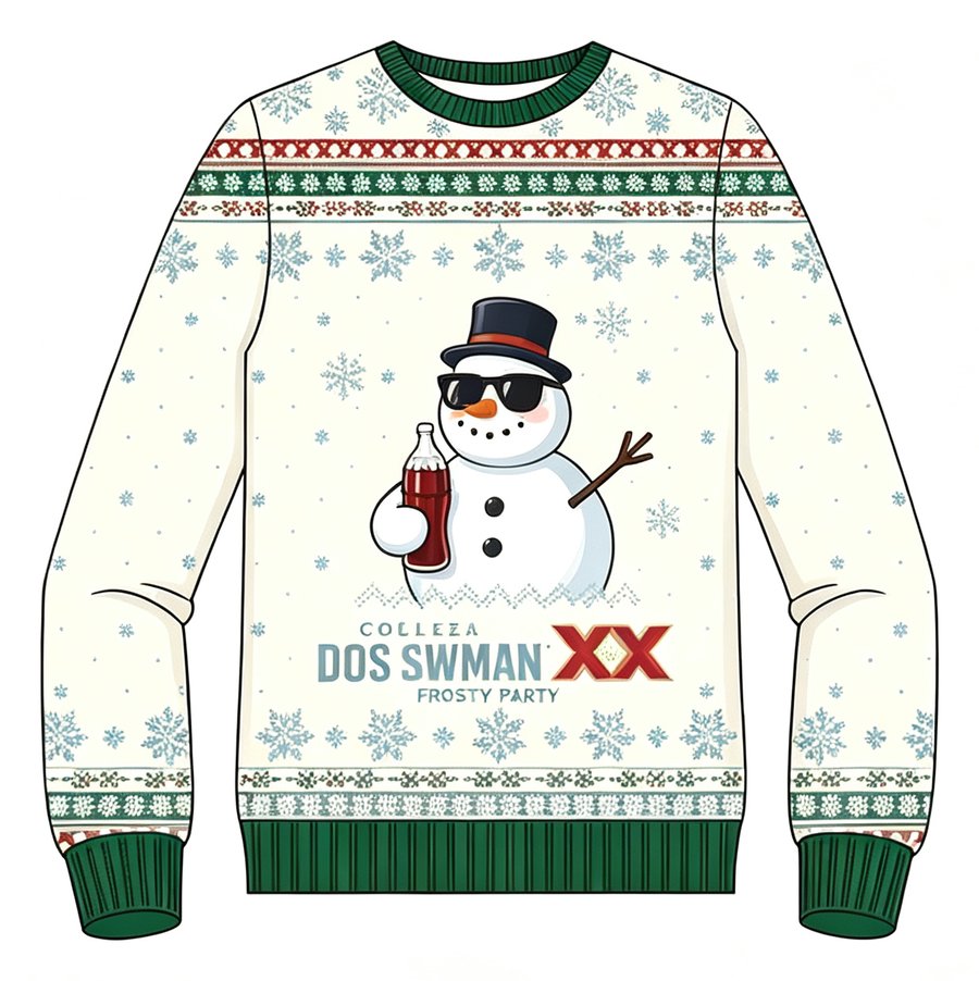 Cool Snowman knit sweater, front view