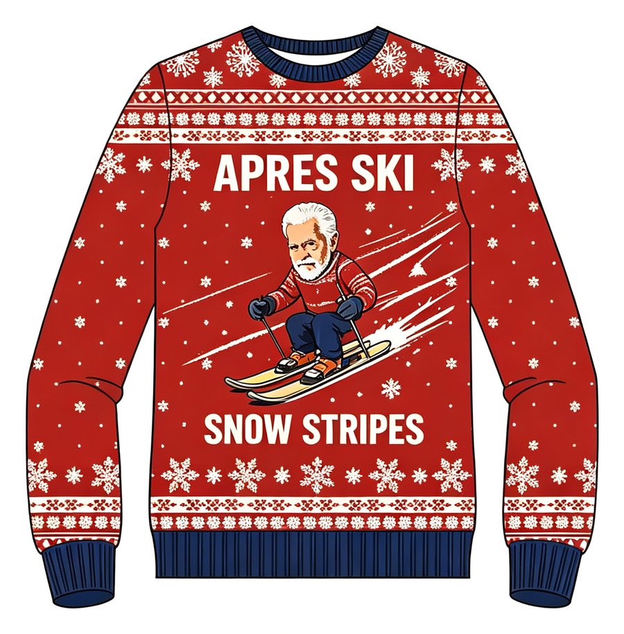 Après Ski Snow Stripes knit sweater, front view