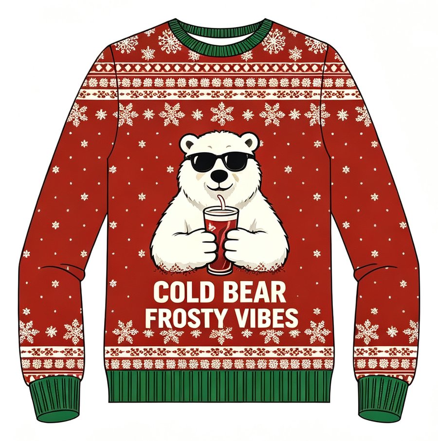 Cold Bear Frosty Vibes knit sweater, front view