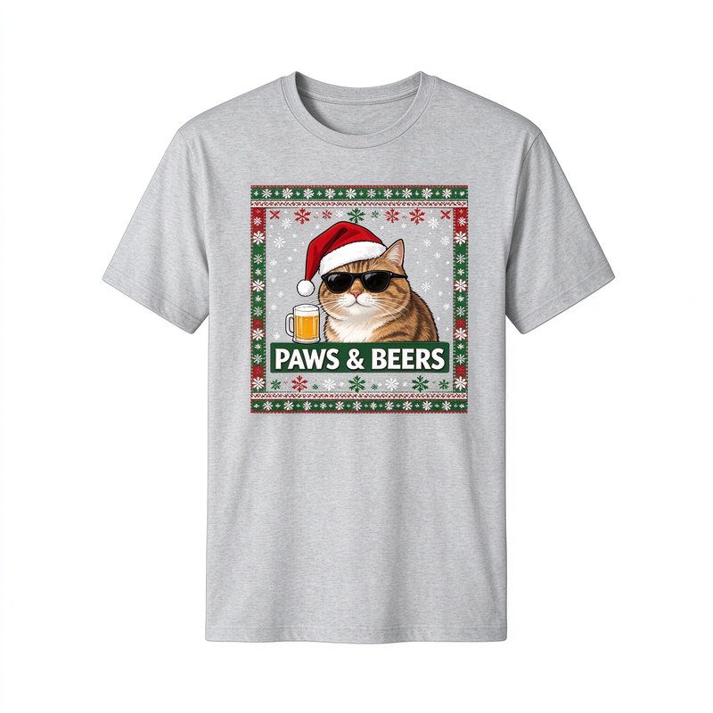Paws & Beers Cat Tee