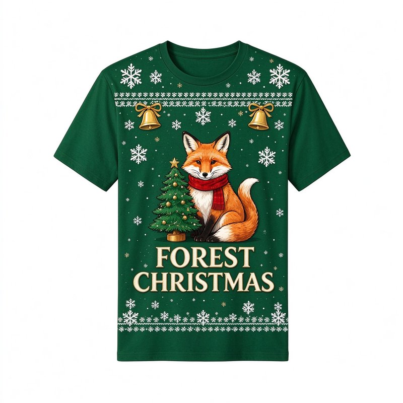 Forest Christmas Fox Tee